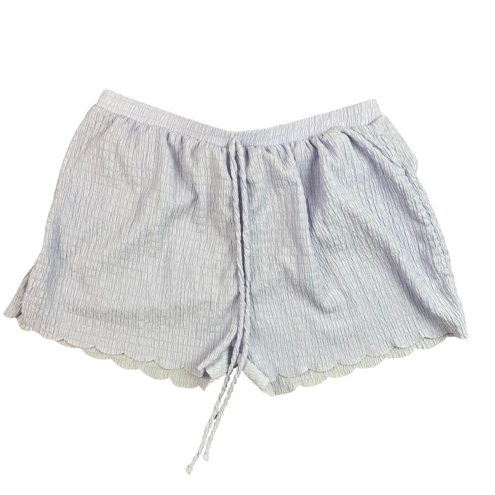 Women's Light Lilac Crinkled Gauze-esque Shorts With Faux Drawstring